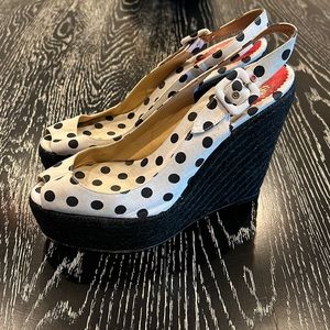 COPY - Louboutin polka dot espadrille wedges 39